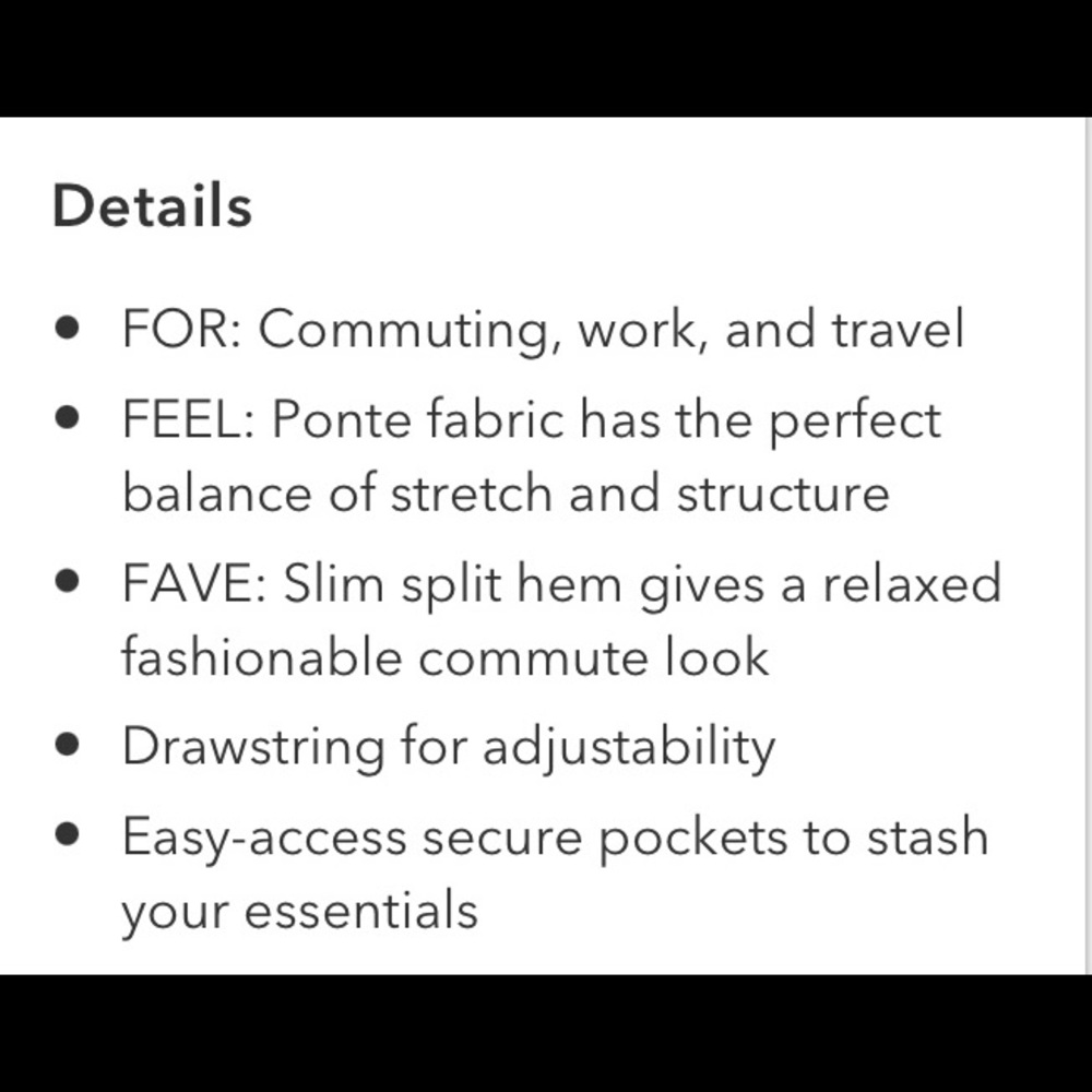 NWOT Athleta Black Hermosa Pants - Picture 8 of 9